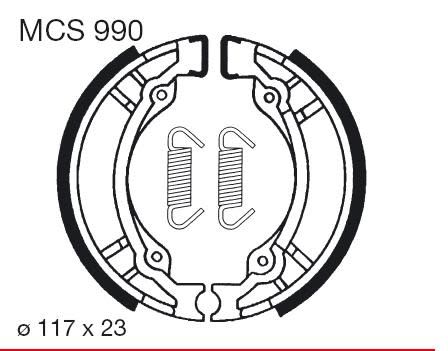 Set saboti frână TRW spate, 110 × 22 mm pentru SYM HUSKY; SUZUKI AH, TR, UG 50-125 1991-2006