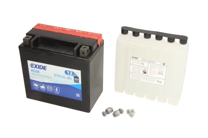 Baterie pornire EXIDE 150 × 87 × 145 mm, 12 V, 12 Ah, 200 A, YTX14L-BS