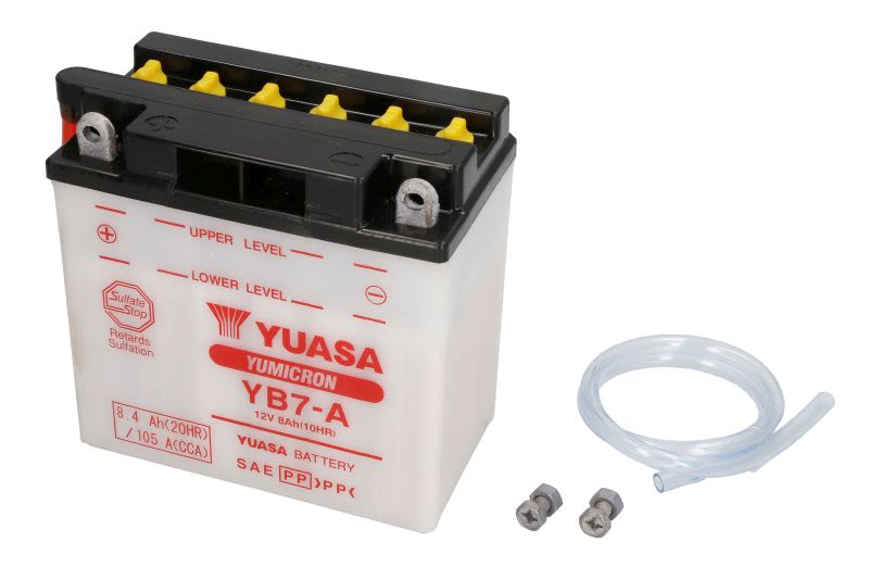 Baterie pornire YUASA 136 × 75 × 133 mm, 12 V, 8 Ah, 124 A, 0,6 l, YB7-A