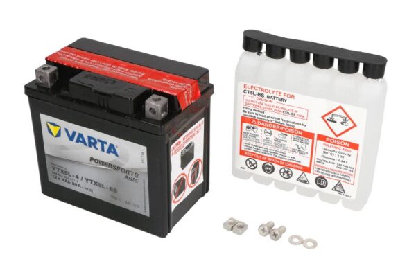 Baterie pornire VARTA 114 × 71 × 106 mm, 12 V, 4 Ah, 80 A, YTX5L-BS pentru APRILIA RS 50-1000