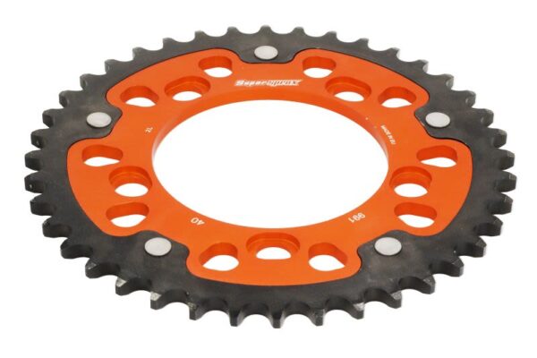 Foaie lanț SUPERSPROX diametru 14,3 mm, diametru 101,0 mm, culoare Portocaliu, material Aluminiu