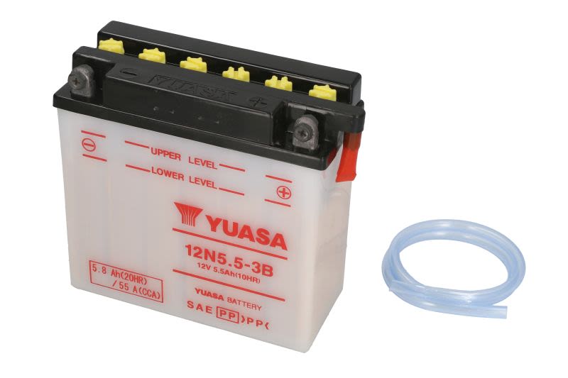 Baterie pornire YUASA 6,0 Ah, cantitate necesară de electrolit 0,4 l, înălțime 130,0 mm, lungime 135,0 mm