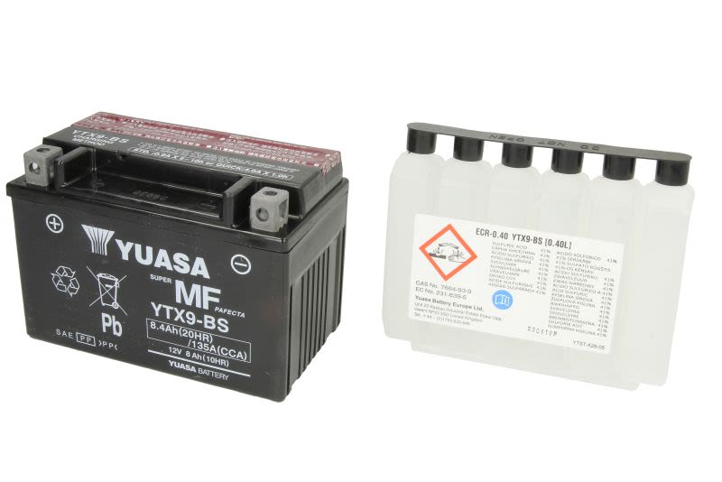 Baterie pornire YUASA 152 × 87 × 107 mm, 12 V, 8 Ah, 135 A, YTX9-BS