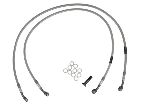 Conductă frână împletită TRW față, transparent pentru HONDA CB, CBR; YAMAHA FZR 400/600 1992-2010