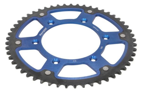 Foaie lanț SUPERSPROX spate, 53 dinți, aluminiu pentru CF MOTO MT; GAS GAS EC, MC; HUSABERG FC, FE, FS