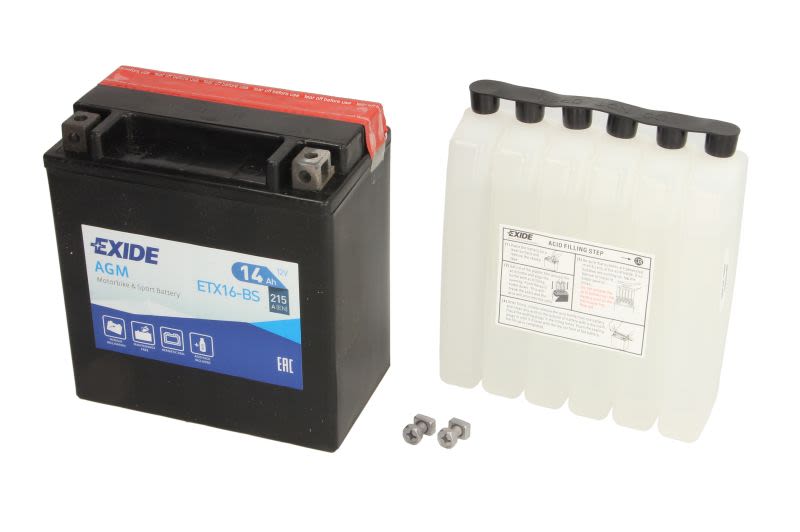 Baterie pornire EXIDE 150 × 87 × 161 mm, 12 V, 14 Ah, 215 A, YTX16-BS