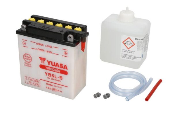 Baterie pornire YUASA 121 × 61 × 131 mm, 12 V, 5 Ah, 60 A, YB5L-B pentru BENELLI K2 25-650 1973-20