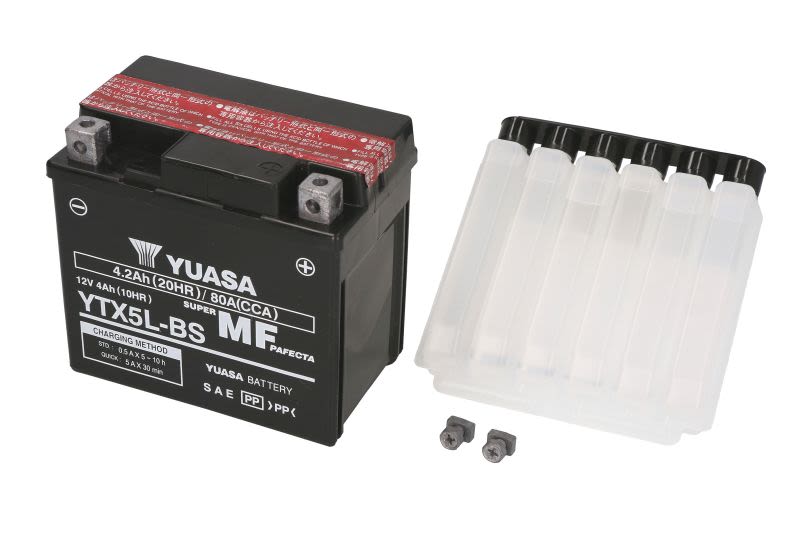 Baterie pornire YUASA 115 × 72 × 107 mm, 12 V, 4 Ah, 80 A, YTX5L-BS