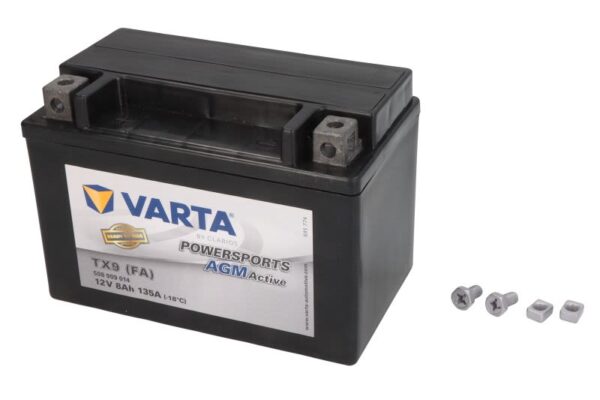 Baterie pornire VARTA POWERSPORTS AGM, 8,0 Ah, înălțime 106,0 mm, lungime 151,0 mm