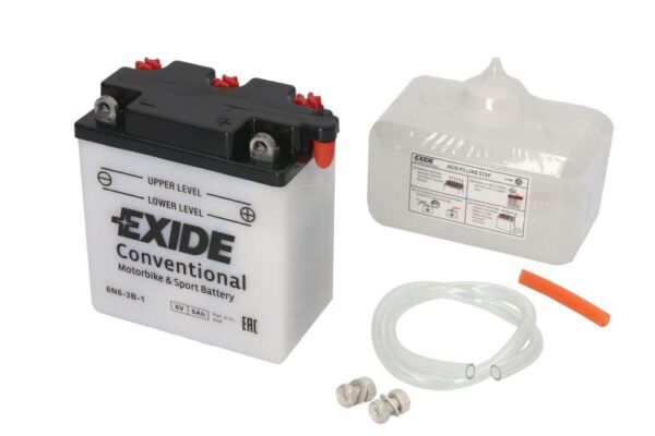 Baterie pornire EXIDE 100 × 55 × 110 mm, 6 V, 6 Ah, 40 A, 6N6-3B-1 pentru BENELLI 125 100-500 1970