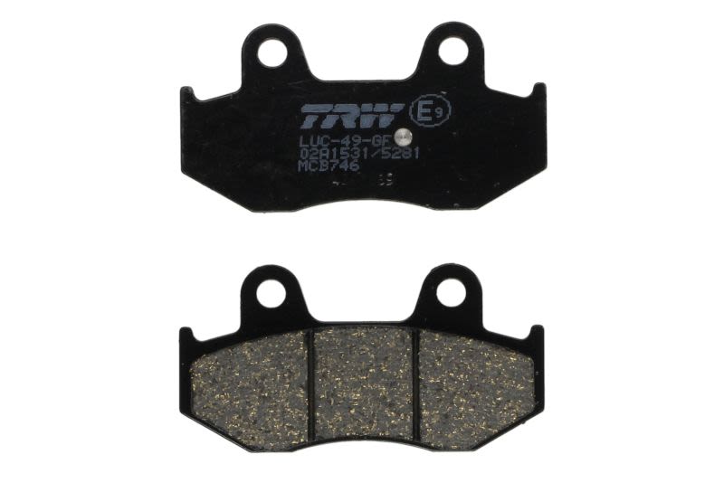 Set plăcuțe frână disc TRW față/spate, organic, utilizare off-road/stradă/scuter, 41,7 × 80,9 × 8,3 mm