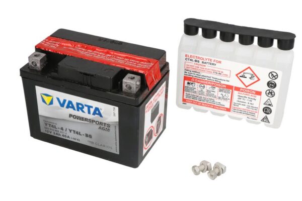 Baterie pornire VARTA 114 × 71 × 86 mm, 12 V, 3 Ah, 40 A, YT4L-BS pentru AEON COBRA 25-650 197