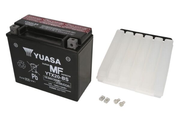 Baterie pornire YUASA 175 × 87 × 155 mm, 12 V, 19 Ah, 270 A, YTX20-BS pentru CAN-AM RENEGADE 4