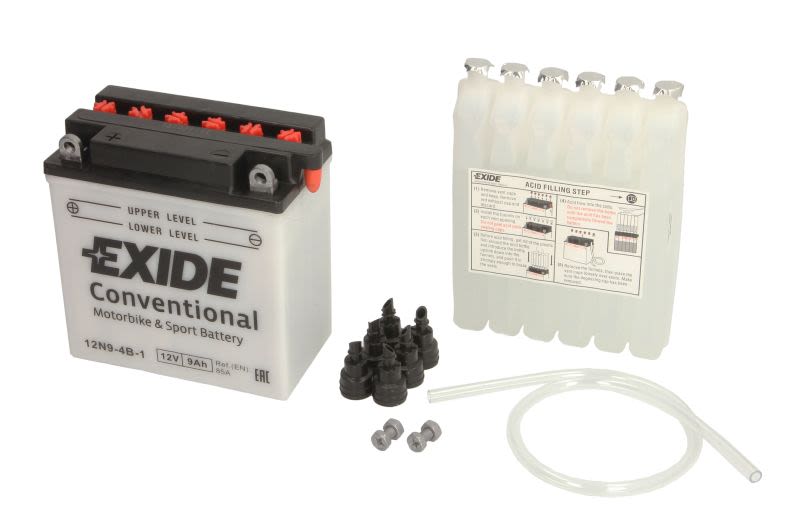 Baterie pornire EXIDE 135 × 75 × 140 mm, 12 V, 9 Ah, 85 A, 12N9-4B-1