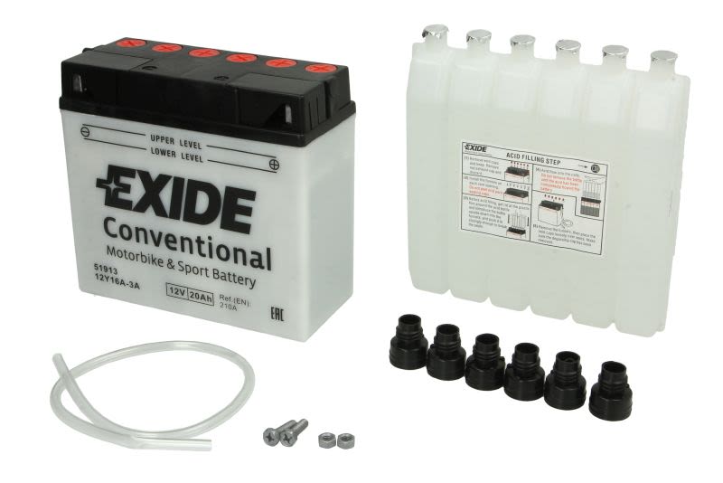 Baterie pornire EXIDE 185 × 80 × 170 mm, 12 V, 20 Ah, 210 A, 3 A