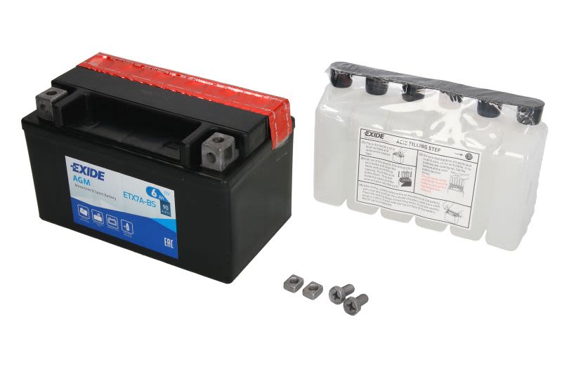 Baterie pornire EXIDE 150 × 87 × 93 mm, 12 V, 6 Ah, 90 A, YTX7A-BS