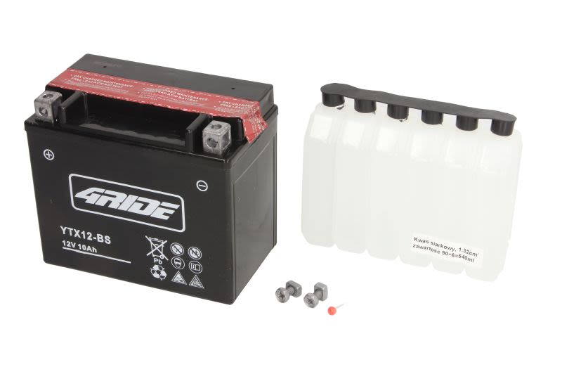 Baterie pornire 4 RIDE 152 × 88 × 131 mm, 12 V, 10,5 Ah, 180 A, YTX12-BS