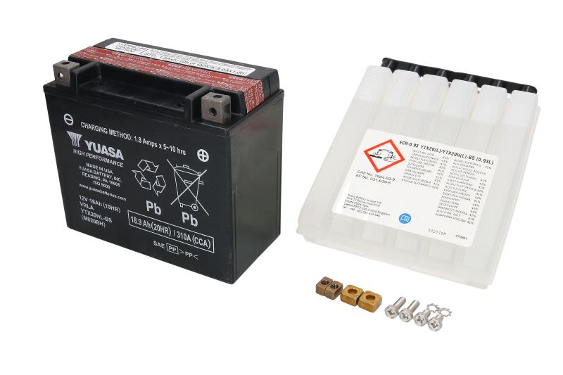 Baterie pornire YUASA 175 × 87 × 155 mm, 12 V, 19 Ah, 310 A, YTX20HL-BS