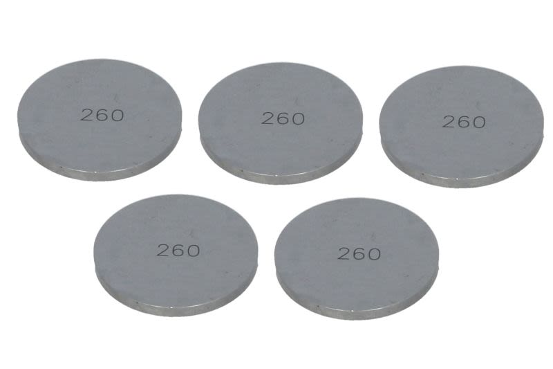 Set pastile reglaj joc supape TOURMAX oțel, · Ø29,5 × 2,6 mm