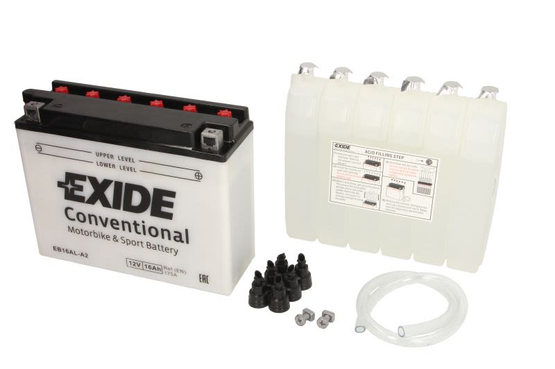Baterie pornire EXIDE 205 × 70 × 162 mm, 12 V, 16 Ah, 175 A, YB16AL-A2