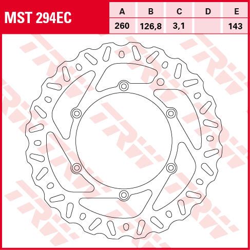 Disc frână TRW față, înălțime 0, 126,8 × 3,1 mm