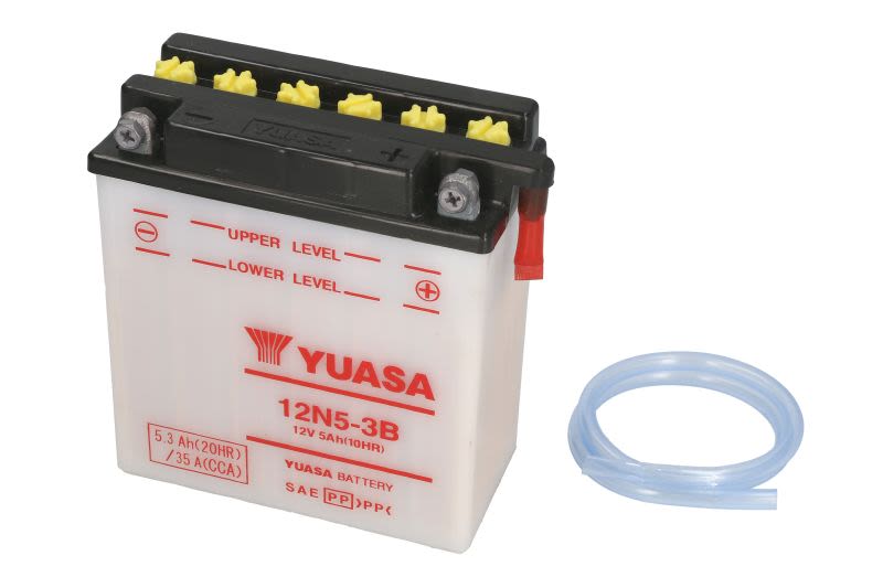 Baterie pornire YUASA 5,0 Ah, cantitate necesară de electrolit 0,4 l, înălțime 130,0 mm, lungime 120,0 mm