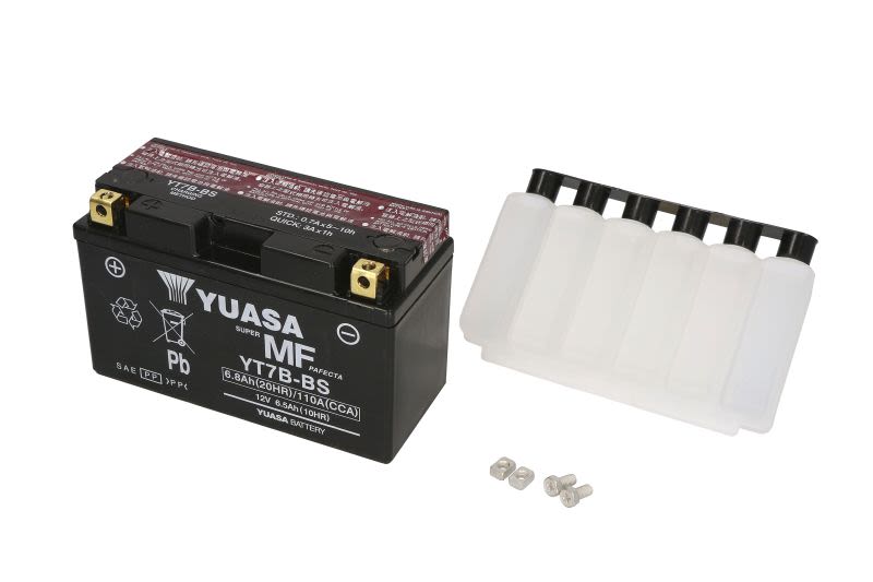 Baterie pornire YUASA 150 × 65 × 93 mm, 12 V, 7 Ah, 110 A, YT7B-BS