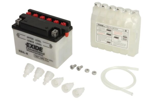 Baterie pornire EXIDE 120 × 70 × 92 mm, 12 V, 4 Ah, 50 A, YB4L-B pentru APRILIA AF1, AMICO 25-800
