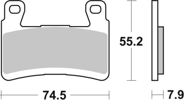 Set plăcuțe frână disc BREMBO înălțime 55,2 mm, lungime 74,5 mm, lățime 74,5 mm, SA