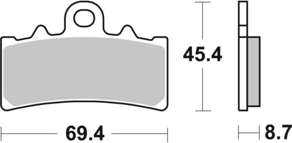 Set plăcuțe frână disc BREMBO înălțime 45,4 mm, lungime 69,4 mm, lățime 69,4 mm, CC