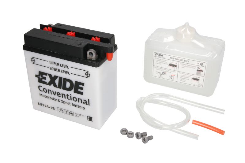 Baterie pornire EXIDE 120 × 60 × 130 mm, 6 V, 11 Ah, 95 A, 6N11A-1B