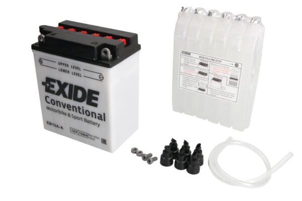 Baterie pornire EXIDE 134 × 80 × 160 mm, 12 V, 12 Ah, 165 A, YB12A-A pentru BENELLI 250 200-900 19