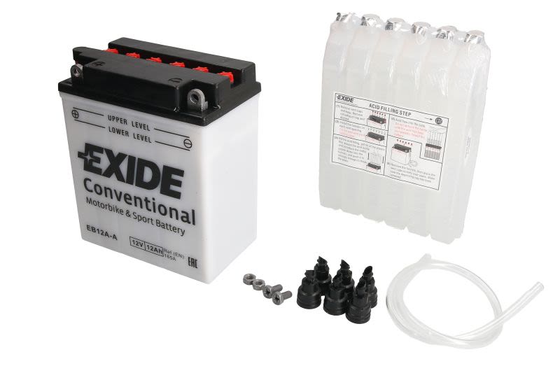 Baterie pornire EXIDE 134 × 80 × 160 mm, 12 V, 12 Ah, 165 A, YB12A-A