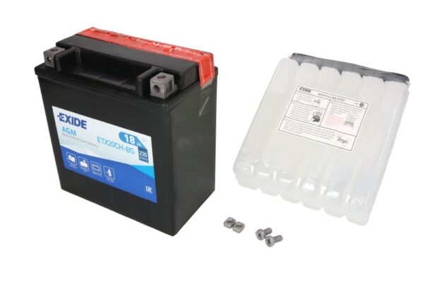 Baterie pornire EXIDE 150 × 87 × 161 mm, 12 V, 18 Ah, 230 A, YTX20CH-BS pentru HONDA XL 160-20