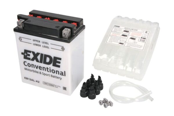 Baterie pornire EXIDE 134 × 80 × 160 mm, 12 V, 12 Ah, 165 A, YB12AL-A2 pentru APRILIA ARRECIFE 125