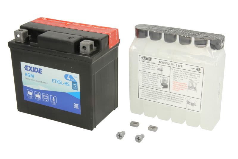 Baterie pornire EXIDE 113 × 70 × 105 mm, 12 V, 4 Ah, 70 A, YTX5L-BS