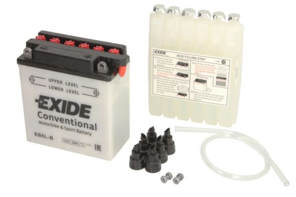 Baterie pornire EXIDE 120 × 60 × 130 mm, 12 V, 5 Ah, 65 A, YB5L-B pentru BENELLI K2 25-650 1973-20