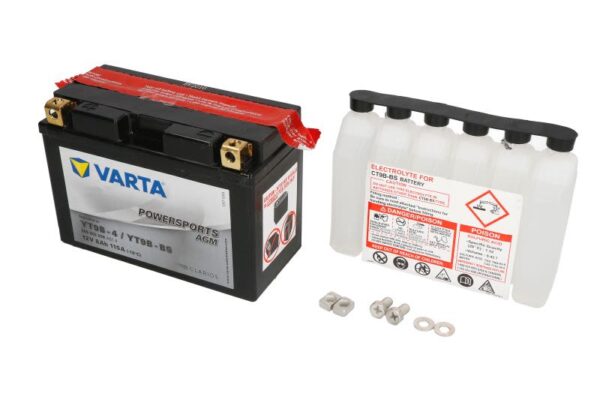 Baterie pornire VARTA 149 × 70 × 105 mm, 12 V, 8 Ah, 115 A, YT9B-BS pentru AEON COBRA 25-1000