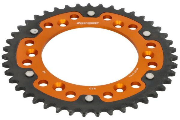 Foaie lanț SUPERSPROX spate, 43 dinți, aluminiu pentru CF MOTO MT; GAS GAS EC, MC; HUSABERG FC, FE, FS