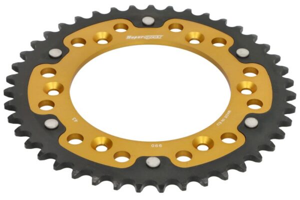 Foaie lanț SUPERSPROX spate, 43 dinți, aluminiu pentru CF MOTO MT; GAS GAS EC, MC; HUSABERG FC, FE, FS