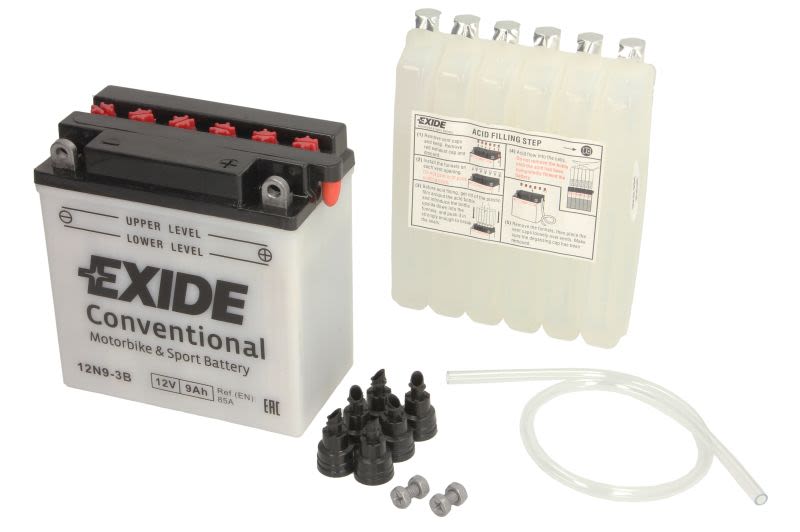 Baterie pornire EXIDE 135 × 75 × 140 mm, 12 V, 9 Ah, 85 A, 12N9-3B