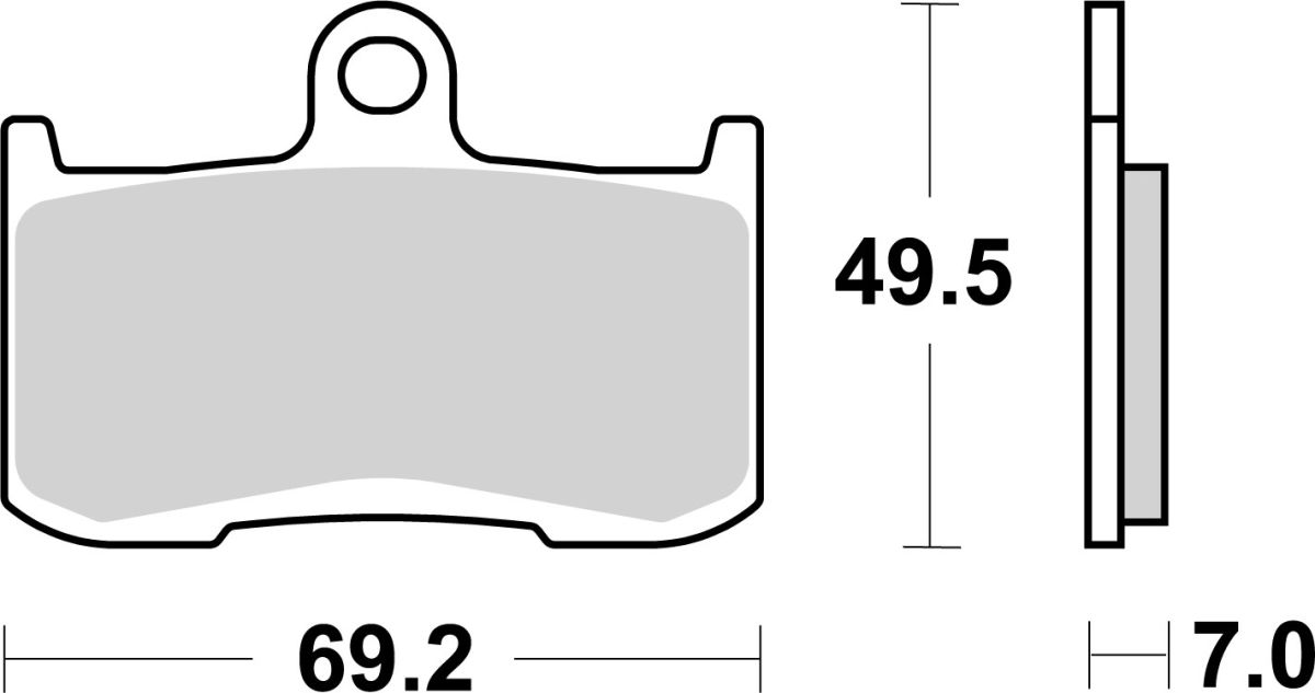 Set plăcuțe frână disc BREMBO înălțime 49,5 mm, lungime 69,2 mm, lățime 69,2 mm, față