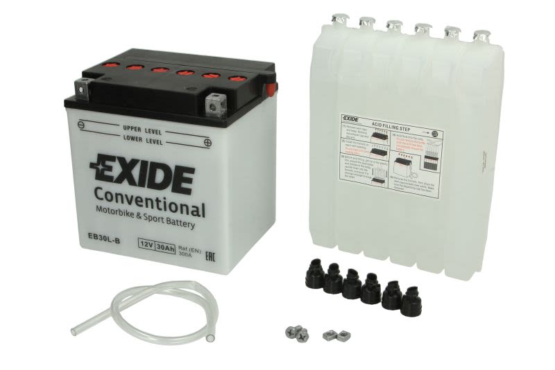 Baterie pornire EXIDE 165 × 130 × 176 mm, 12 V, 30 Ah, 300 A, YB30L-B