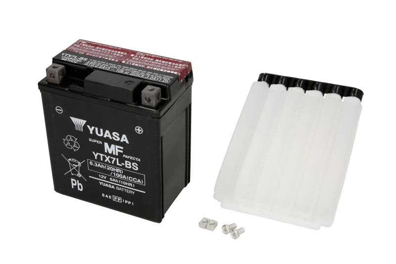 Baterie pornire YUASA 115 × 72 × 132 mm, 12 V, 6 Ah, 100 A, YTX7L-BS
