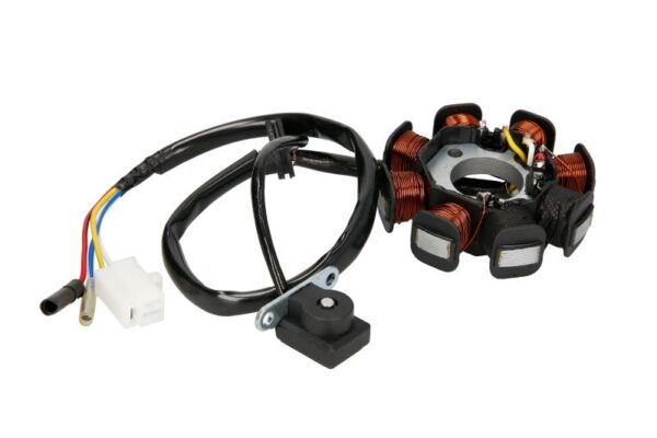 Stator alternator INPARTS tip motor 2T, distanță între șuruburi 42 mm, număr spire 8,0 buc., număr fire 4,0 buc.