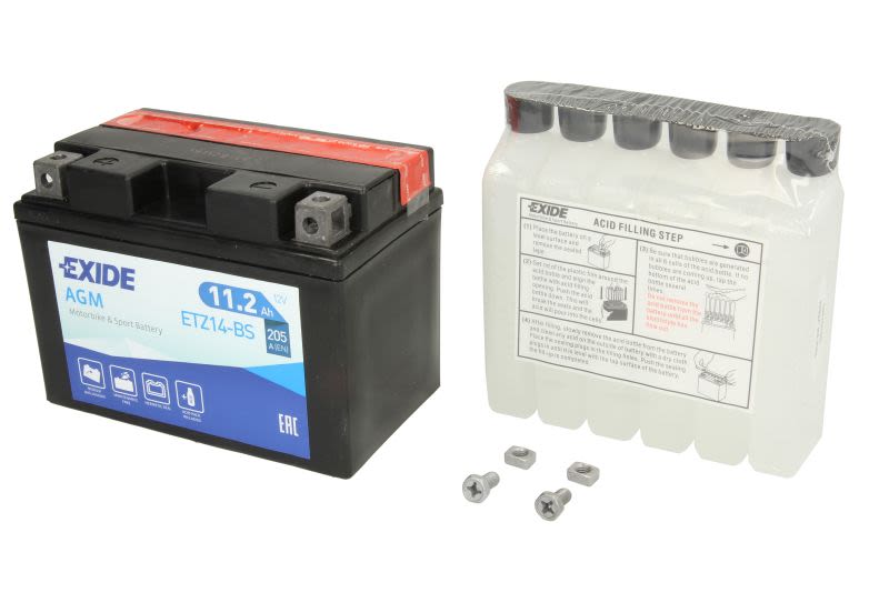 Baterie pornire EXIDE 150 × 90 × 110 mm, 12 V, 11 Ah, 205 A, YTZ14-BS
