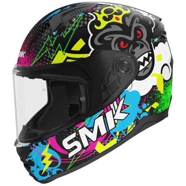 Cască integrală SMK negru · Bionic Kids CHIMPZ