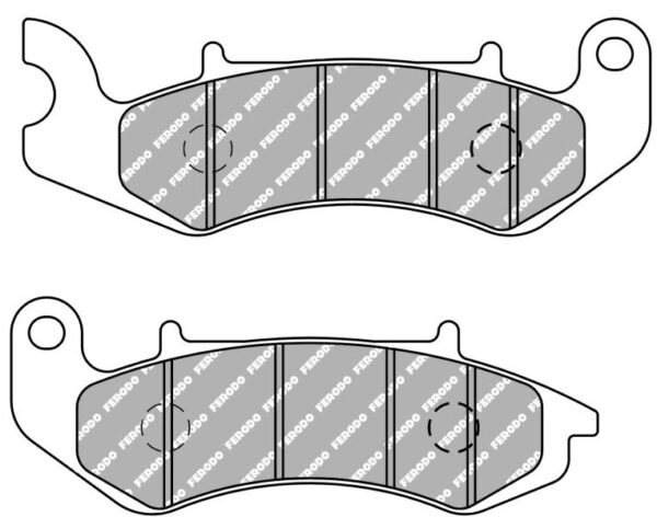 Set plăcuțe frână disc FERODO față, 43 × 124 × 9 mm pentru BENELLI BN, LEONCINO; KEEWAY CITY BLADE, LOGIK, RKV, SUPERLIGHT 125 2017-2024
