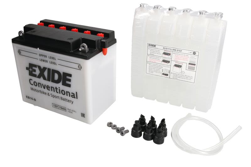 Baterie pornire EXIDE 175 × 100 × 155 mm, 12 V, 19 Ah, 190 A, YB16-B