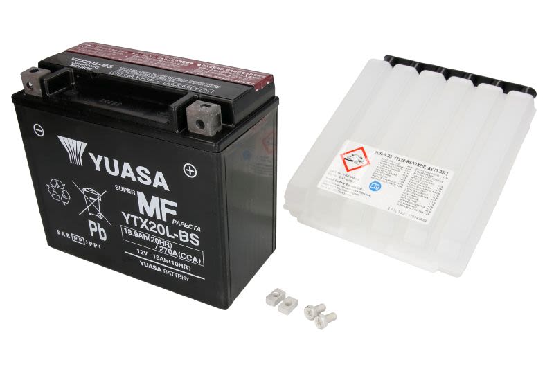 Baterie pornire YUASA 175 × 87 × 155 mm, 12 V, 19 Ah, 270 A, YTX20L-BS